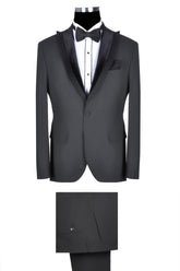 TUXEDO WITH REMOVABLE VELVET PEAK LAPELh